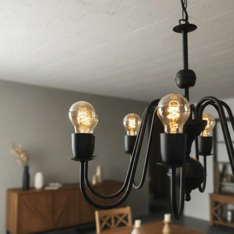 Araña Candelabro 8 luces NEGRO