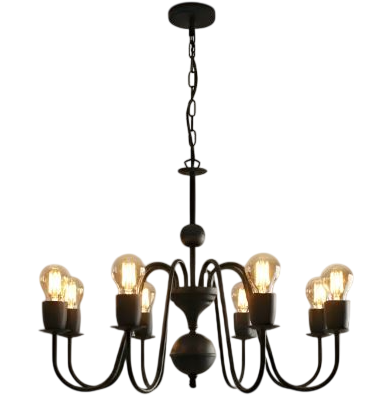 Araña Candelabro 8 luces NEGRO